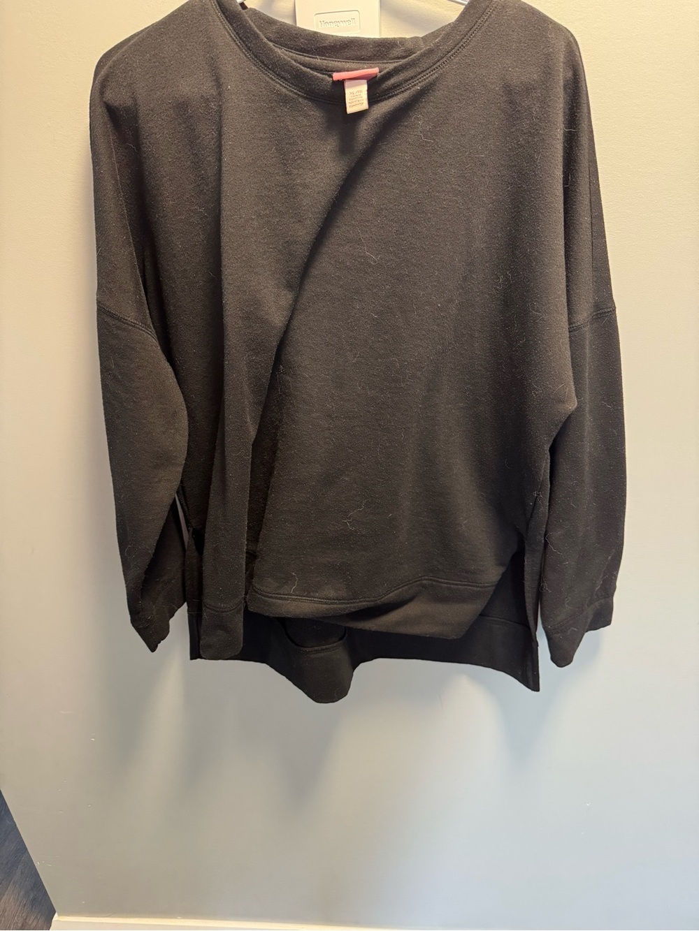 Black Womens Crewneck Sweater - Maternity